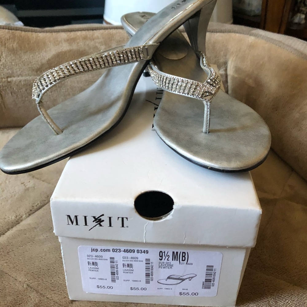 Silver dressy sandals